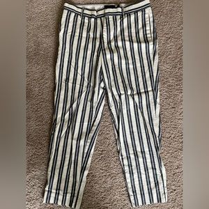 Asos Linen Stripped Cropped Pants